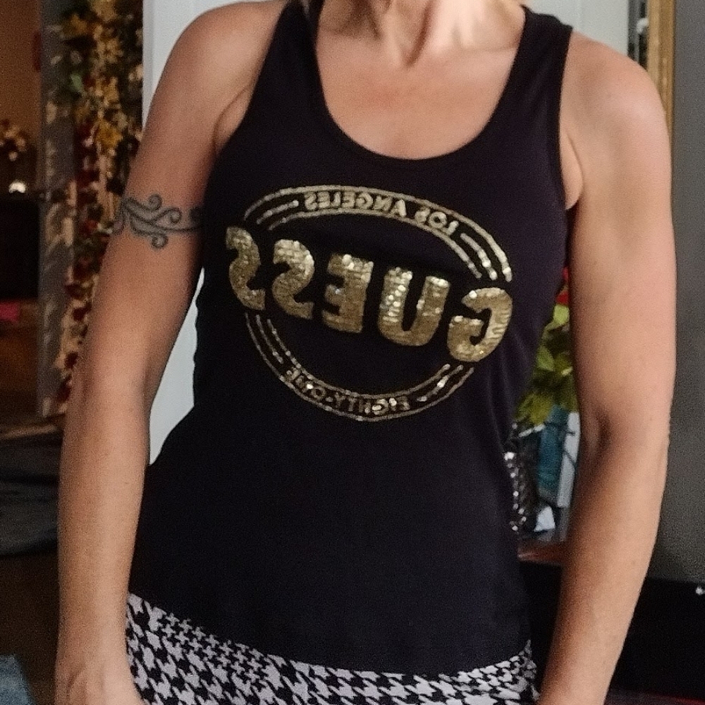 Sequined Guess tank top